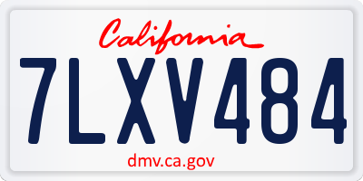 CA license plate 7LXV484
