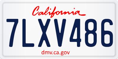CA license plate 7LXV486