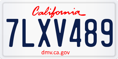 CA license plate 7LXV489