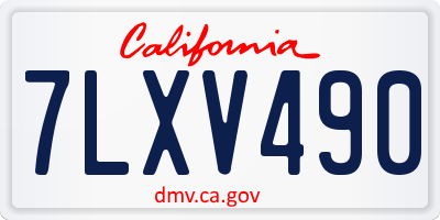 CA license plate 7LXV490