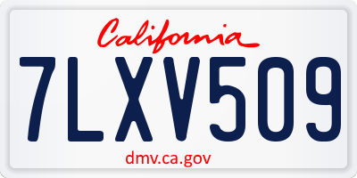 CA license plate 7LXV509