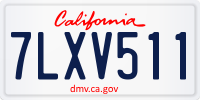 CA license plate 7LXV511
