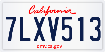 CA license plate 7LXV513