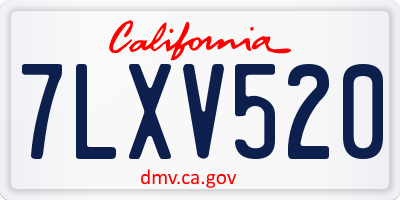 CA license plate 7LXV520