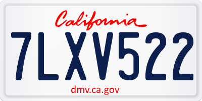 CA license plate 7LXV522