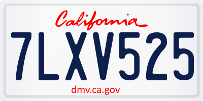 CA license plate 7LXV525