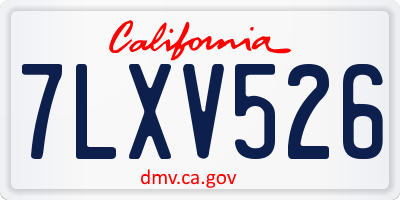 CA license plate 7LXV526