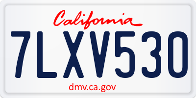 CA license plate 7LXV530
