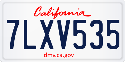 CA license plate 7LXV535
