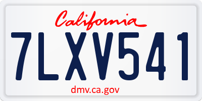 CA license plate 7LXV541