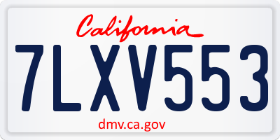 CA license plate 7LXV553