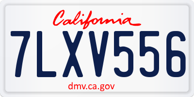 CA license plate 7LXV556