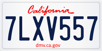 CA license plate 7LXV557