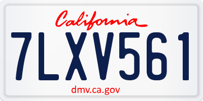 CA license plate 7LXV561