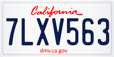 CA license plate 7LXV563