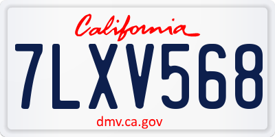 CA license plate 7LXV568