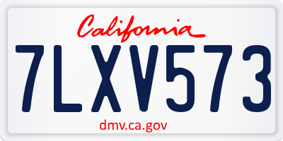 CA license plate 7LXV573
