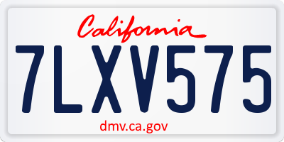 CA license plate 7LXV575