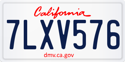 CA license plate 7LXV576