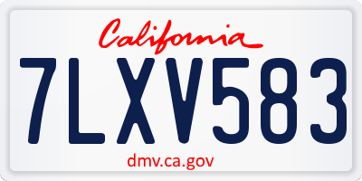CA license plate 7LXV583