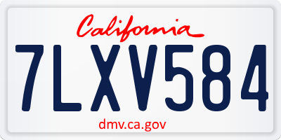 CA license plate 7LXV584