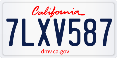 CA license plate 7LXV587