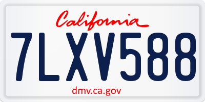 CA license plate 7LXV588