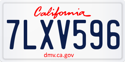 CA license plate 7LXV596
