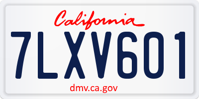 CA license plate 7LXV601