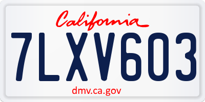 CA license plate 7LXV603