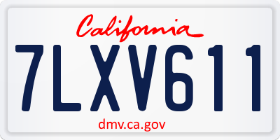 CA license plate 7LXV611
