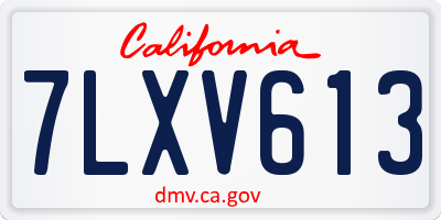 CA license plate 7LXV613