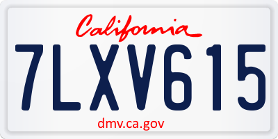 CA license plate 7LXV615