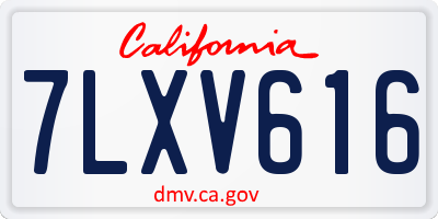 CA license plate 7LXV616