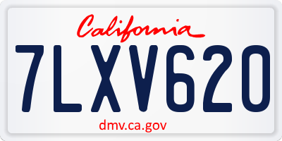 CA license plate 7LXV620