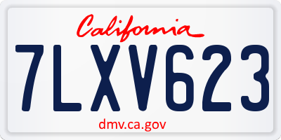 CA license plate 7LXV623