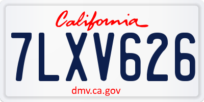 CA license plate 7LXV626
