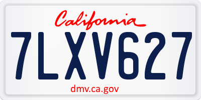 CA license plate 7LXV627