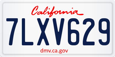 CA license plate 7LXV629