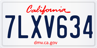 CA license plate 7LXV634
