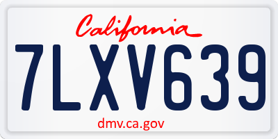 CA license plate 7LXV639