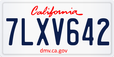 CA license plate 7LXV642