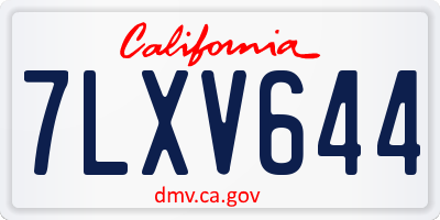 CA license plate 7LXV644