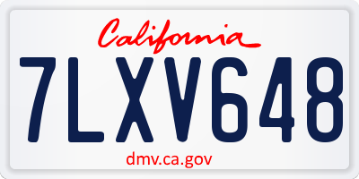 CA license plate 7LXV648