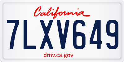 CA license plate 7LXV649