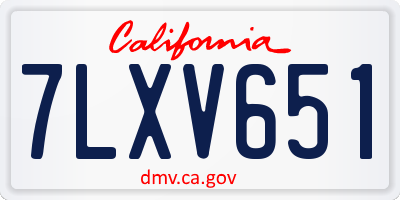 CA license plate 7LXV651