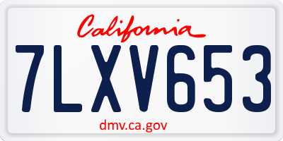 CA license plate 7LXV653