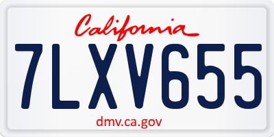 CA license plate 7LXV655