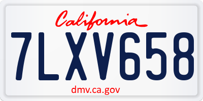 CA license plate 7LXV658