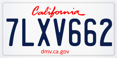 CA license plate 7LXV662